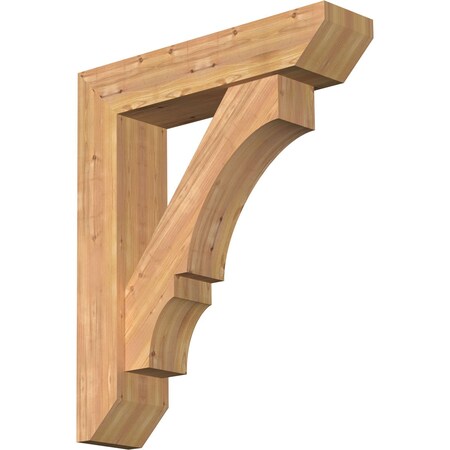 Ekena Millwork Balboa Slat Smooth Bracket w/ Offset Brace, Western Red Cedar, 7 1/2"W x 32"D x 38"H BKT0806X32X38BOA06SWR